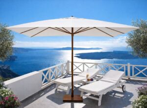 Вулична парасоля Прага із центральною стійкою, однокупольная, прямокутний купол 3 × 4 м