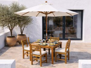 Вулична парасоля Де-Люкс із центральною стійкою, однокупольна, круглий купол діаметр 3 м